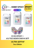 HOBBY EPOXY SMART / 15 KG + 6LI TOZ SEDEFLİ PİGMENT SETİ