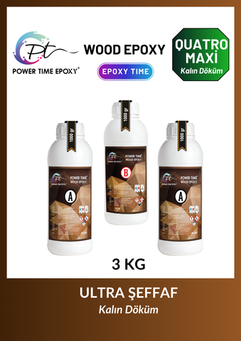 WOOD EPOXY QUATRO MAXİ/ 3 KG KALIN DÖKÜM