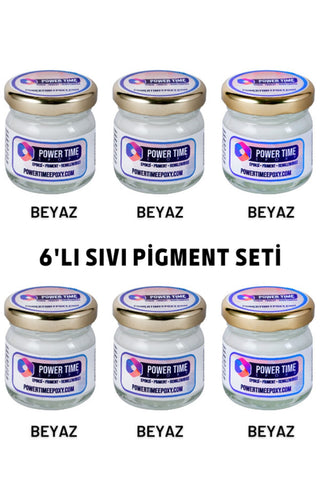 SIVI PİGMENT BOYA SETİ 6'LI/ BEYAZ/ 30*6 Toplam 180 gram